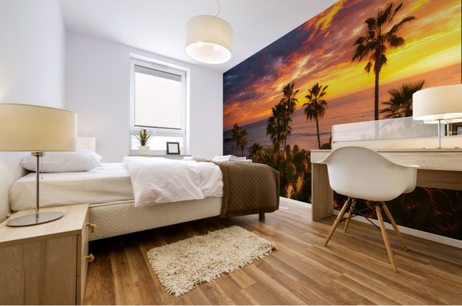 Sunset at the Beach Mural print