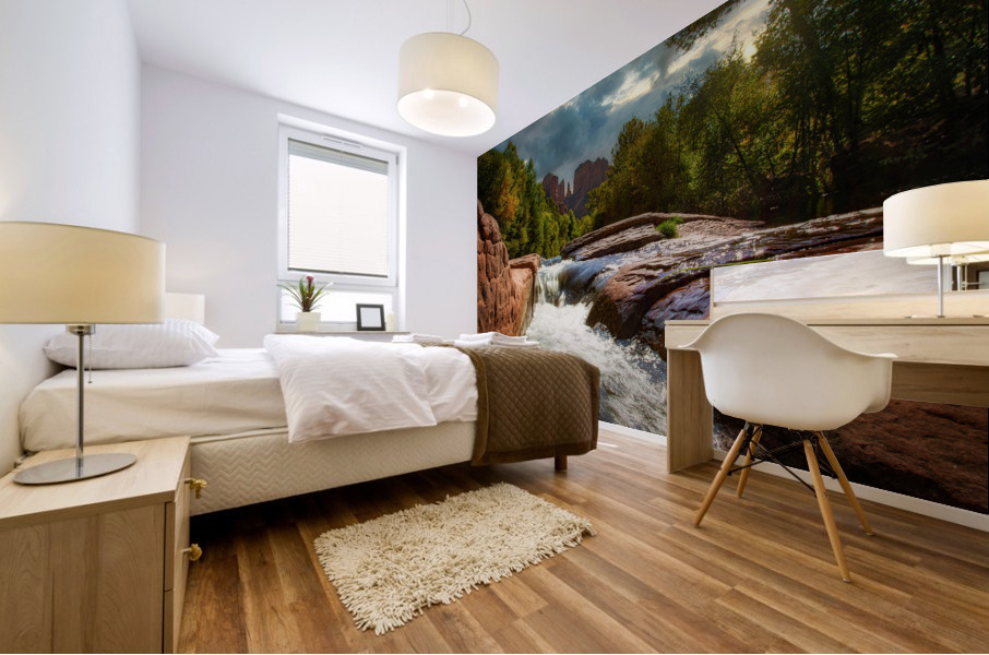 Red Rock Crossing Clouds Mural print