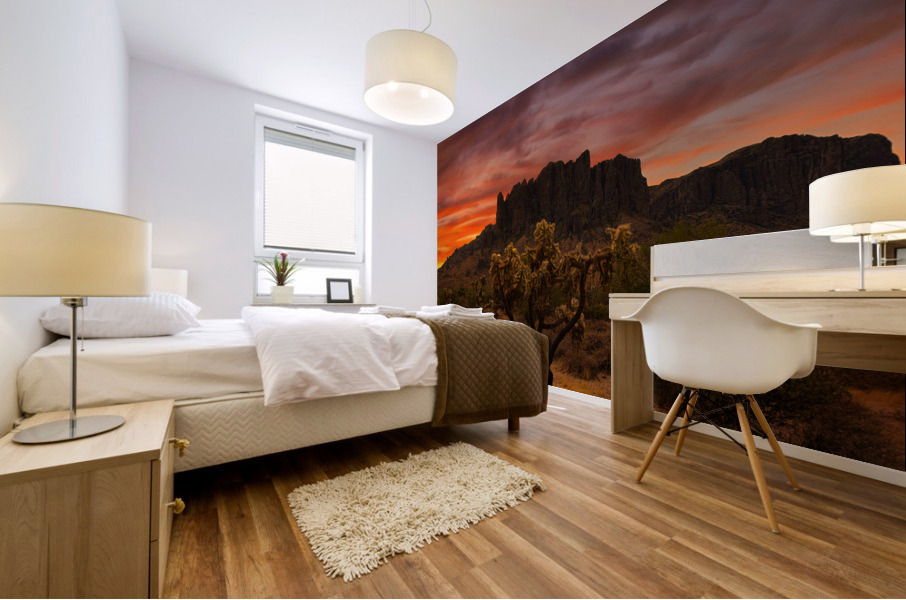 Superstition Mountain Morning Mural print