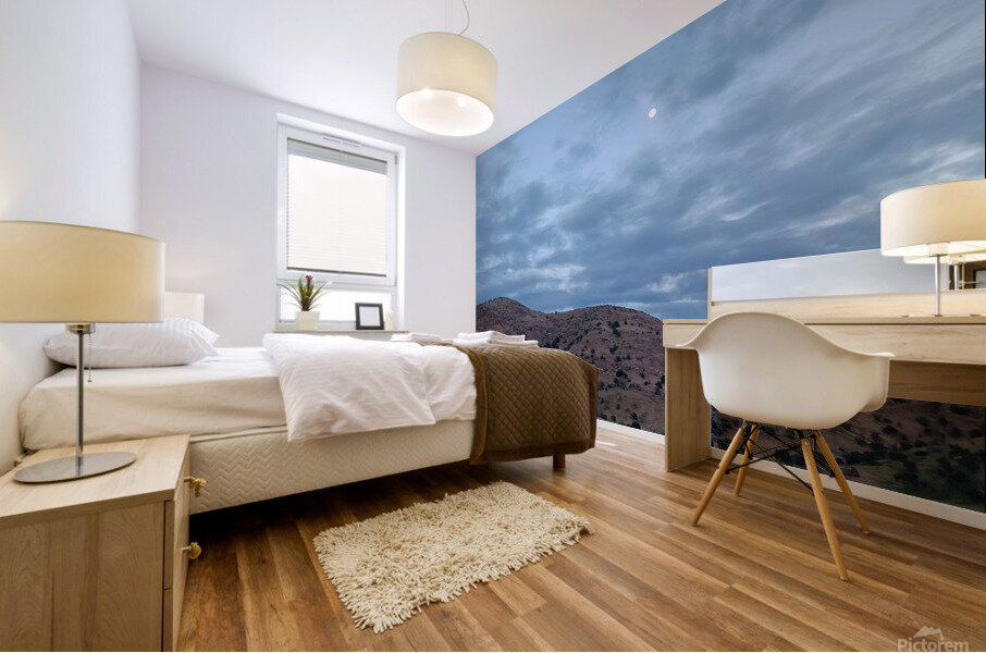 Full Moon and Hills Mural print
