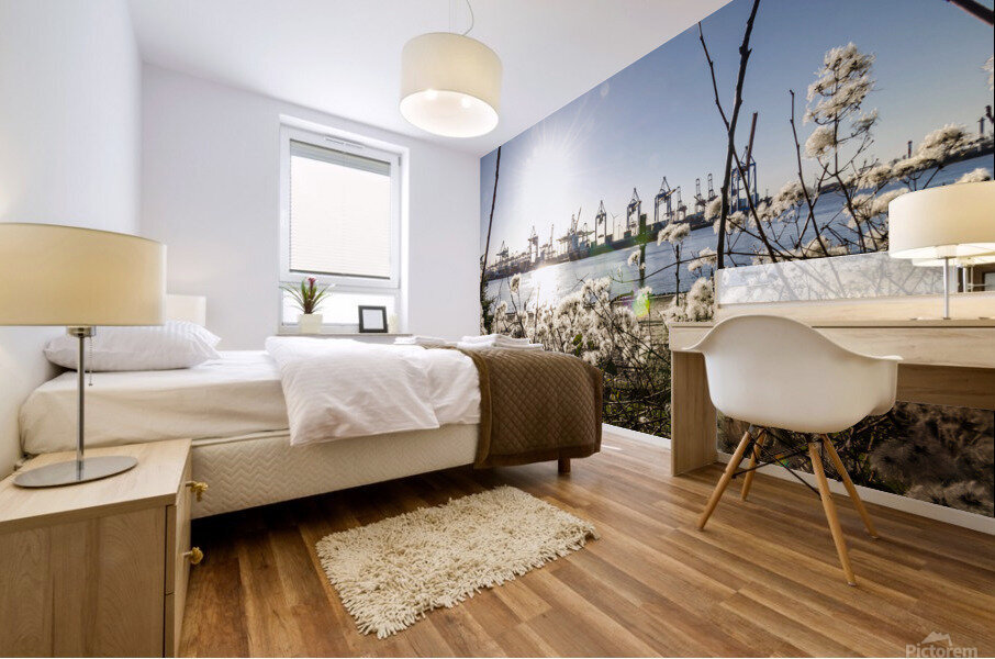 Elbe River in Hamburg Mural print