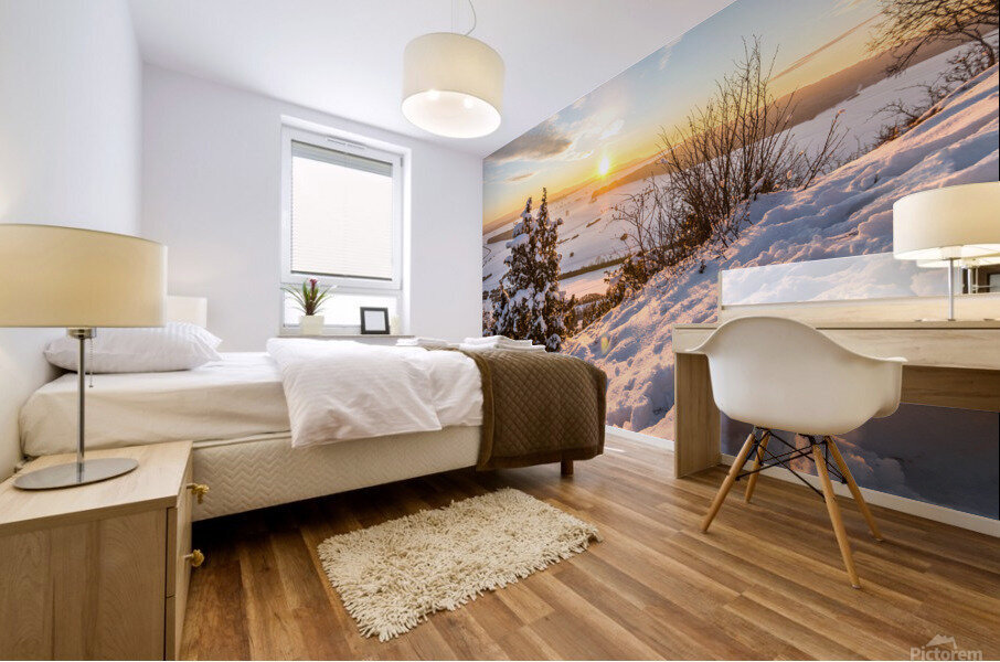 Sunset in the Snow Mural print