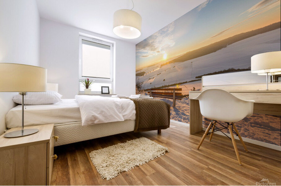 Winter Bench Mural print