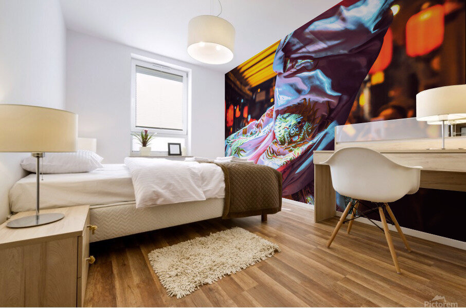 Chinese actress performs a traditional face-changing show Mural print