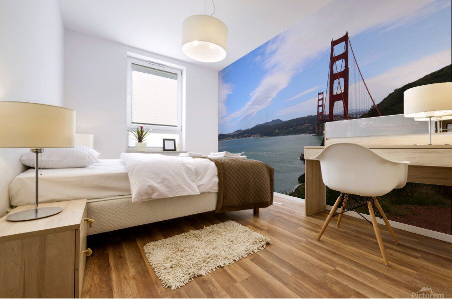 Red Tails Of San Fran Bridge  Mural print