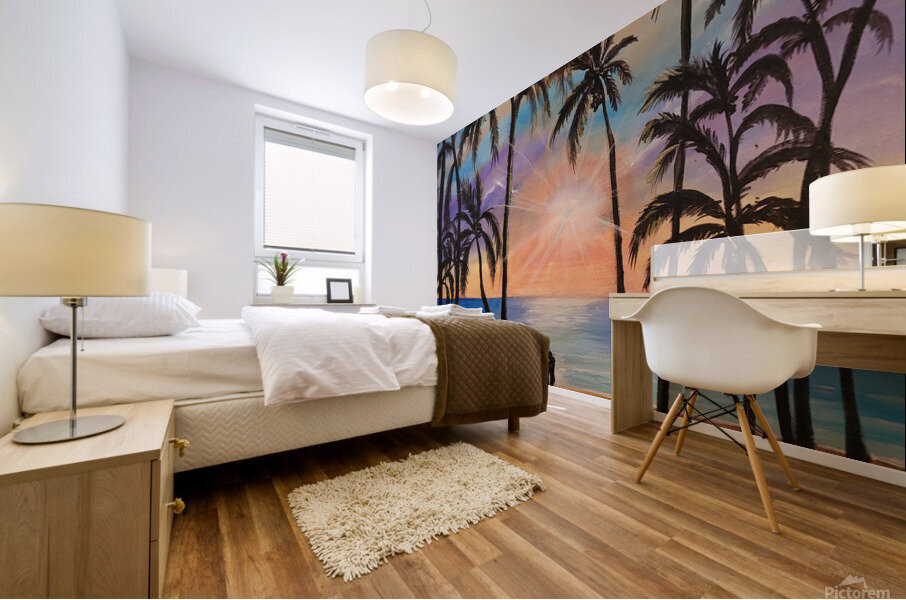 Couple on Luquillo Beach Puerto Rico Mural print