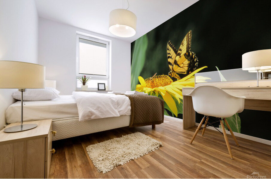 Sunflower Butterfly Mural print