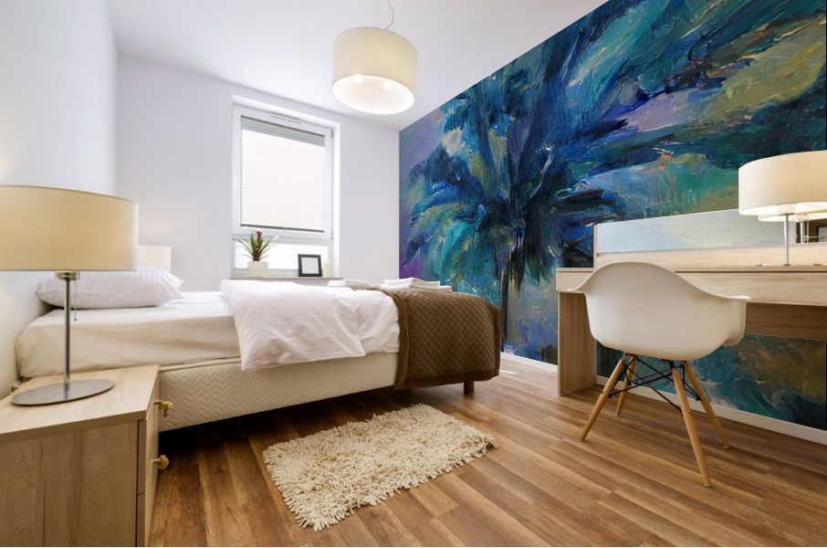 Naples Gardens Lunar Palm Mural print