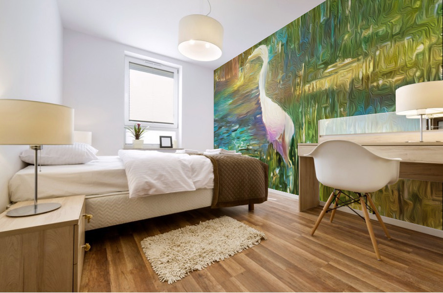 Naples Madison Park Egret Pastel Mural print