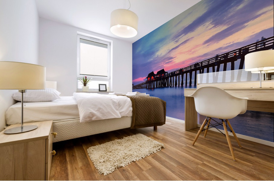 Naples Pier Pastel Night Sky Mural print
