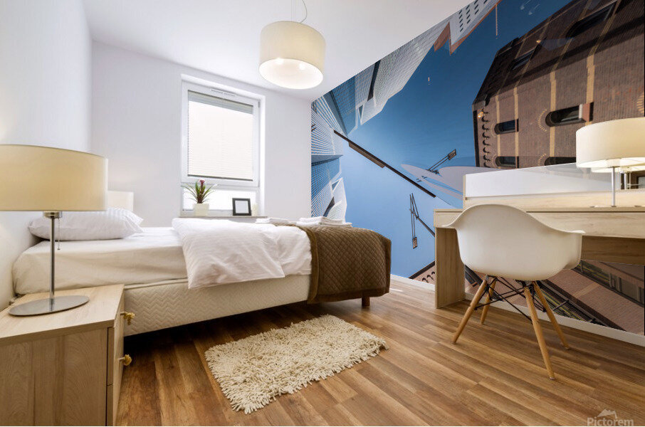 Ancient and modern buildings low angle view rjpg Mural print