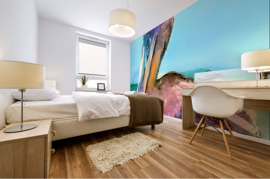 Dockside Pastel Pelican  Mural print