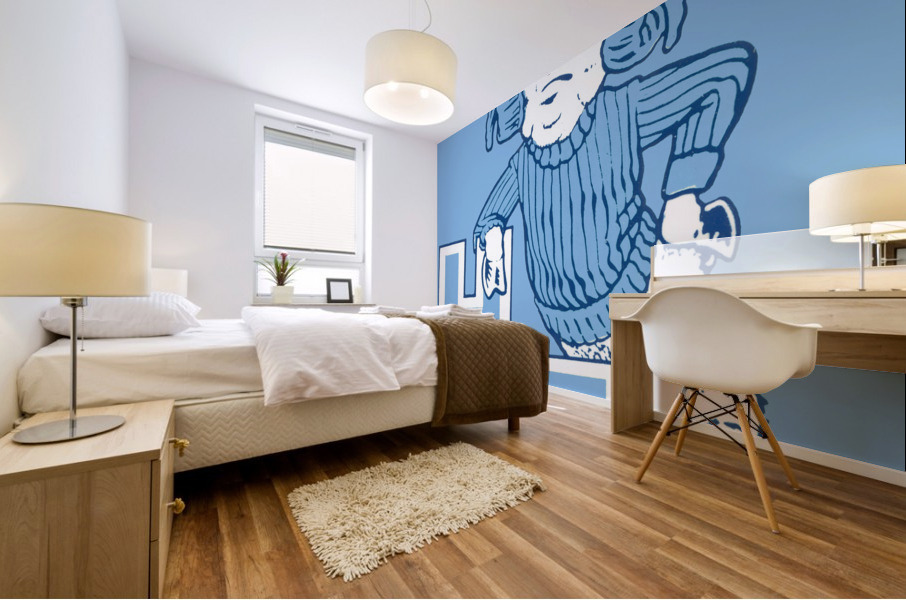 UNC Leaning Ram Art Mural print