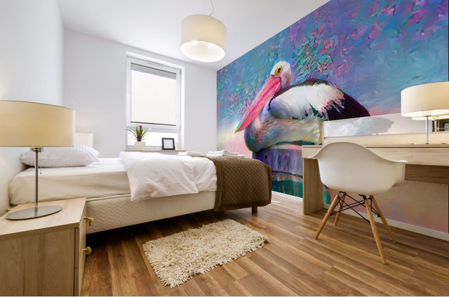 The Pastel Pelican Queen Mural print