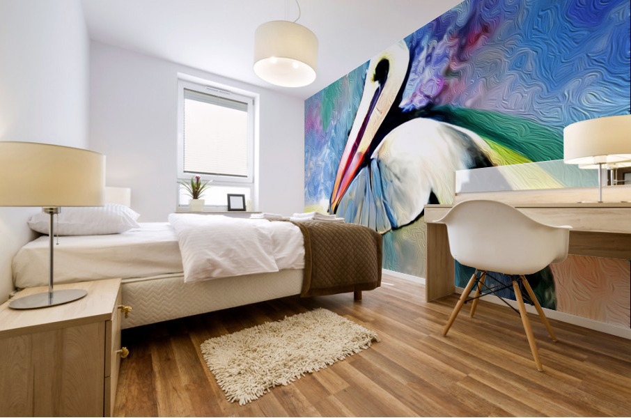 Cubism Pelican Mural print