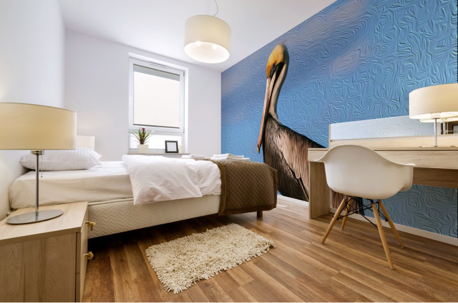 Pelican Perching Mural print