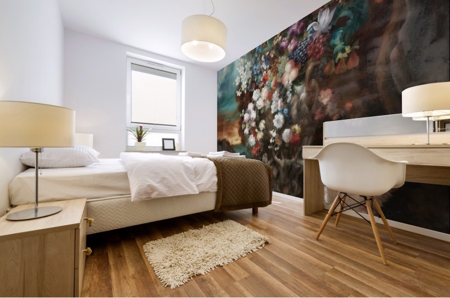 Flowers and birds Mural print