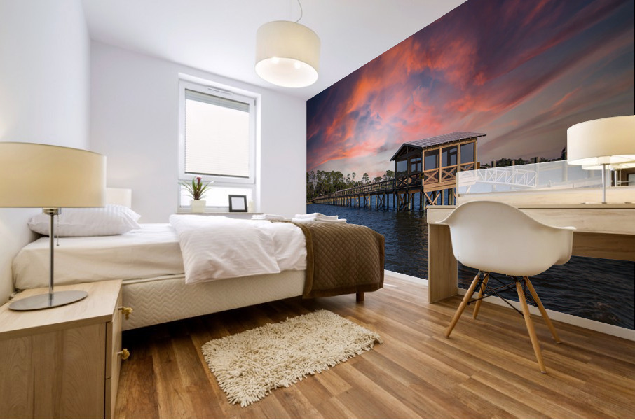 Sunset at Lagoon Mural print