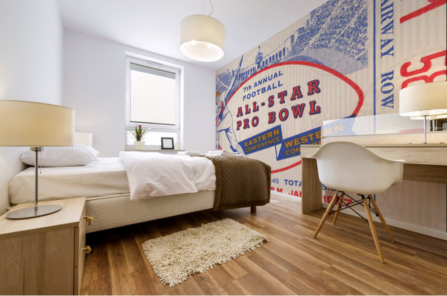 1957 Pro Bowl Football Ticket Canvas Mural print