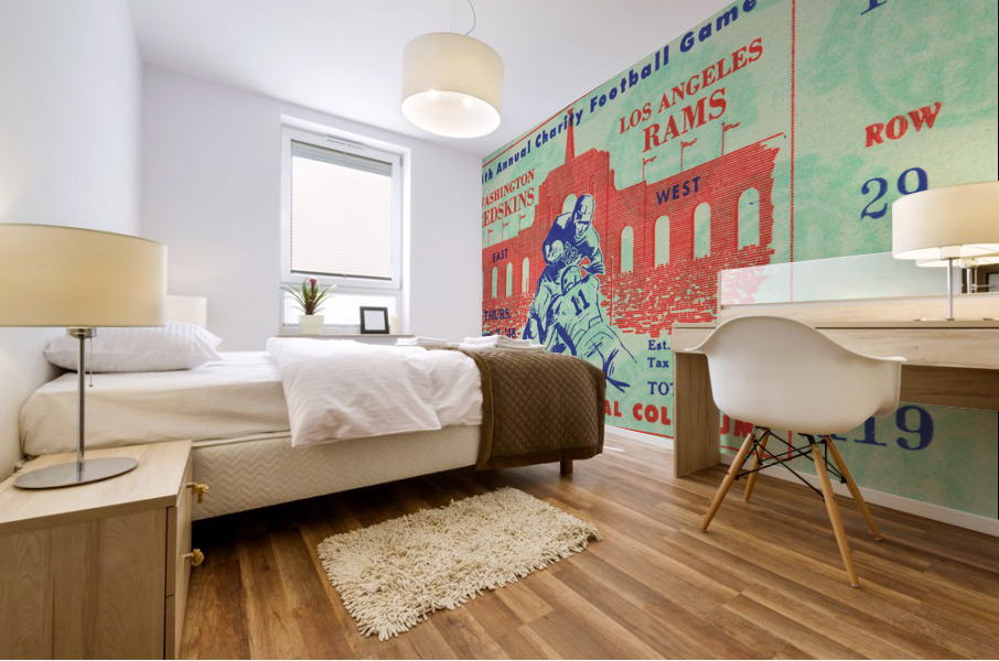 1948 Washington Redskins vs. LA Rams Ticket Art Mural print