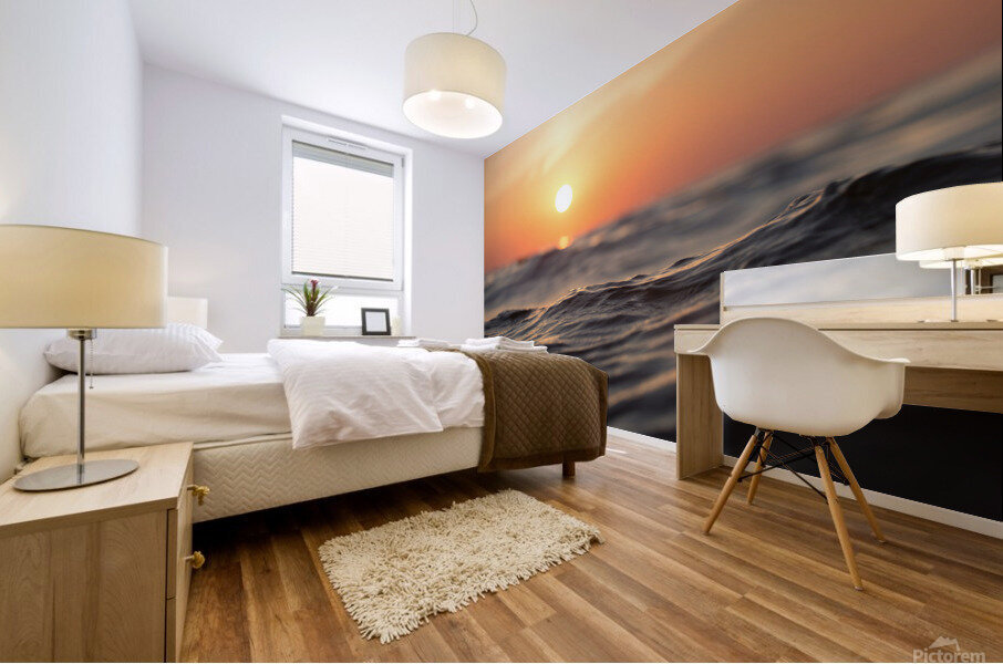 Crushing waves Mural print