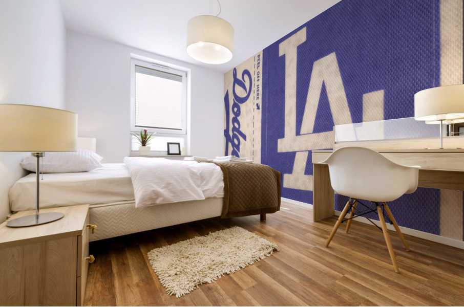 1969 LA Dodgers Fleer Decal Wood Print Mural print