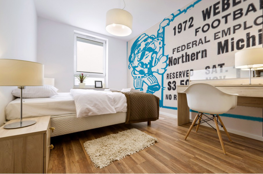 1972 Weber State Wildcats vs. Northern Michigan Ticket Art  Mural print