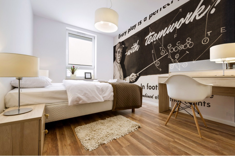 1954 Vintage Football Coach Art Mural print