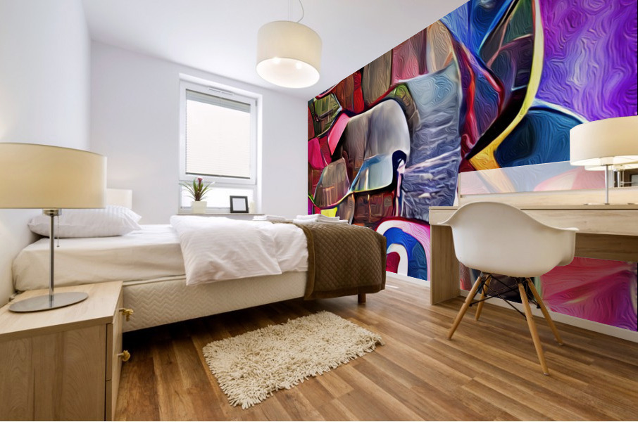 The Chakra Cubism Spiritual Elephant  Mural print