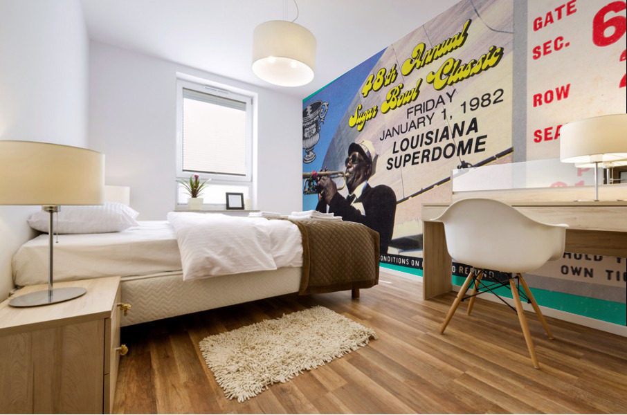 1982 Pitt vs. Georgia Sugar Bowl Ticket Stub Art  Mural print