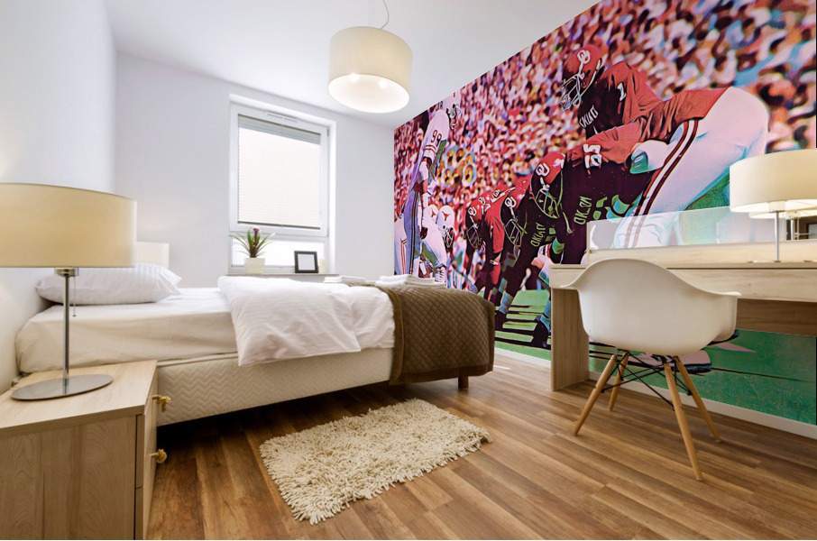 1980 Oklahoma vs. Texas Football Art Mural print