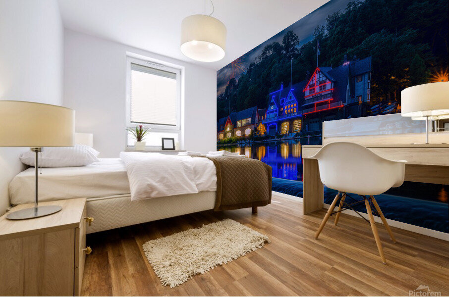 Boathouse Row on the Fourth Mural print