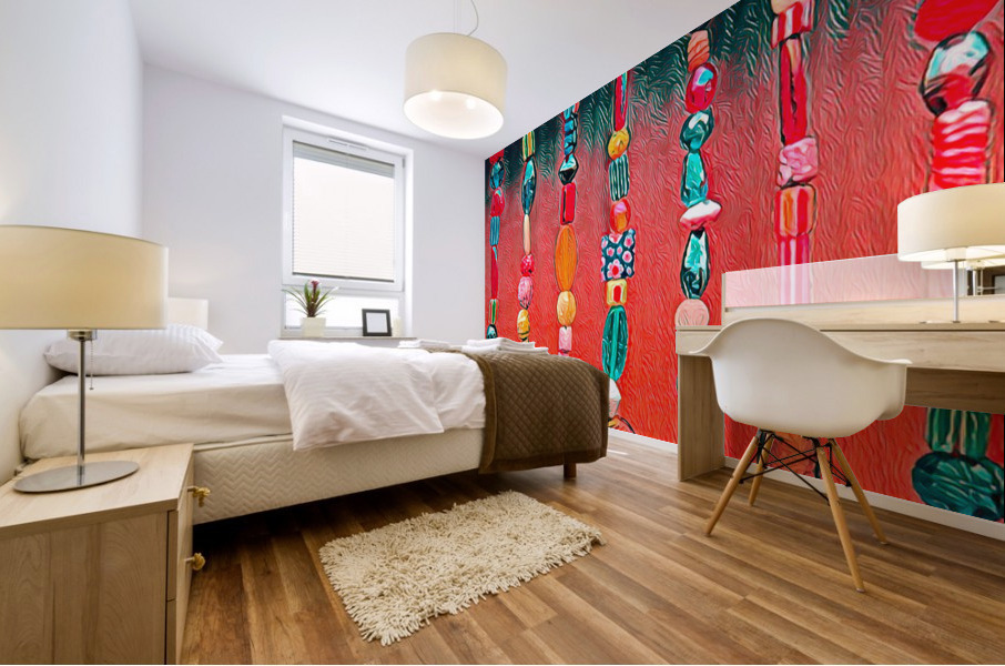 Hanging Beads Abstract Mural print