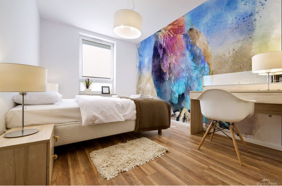Watercolor Bird Mural print