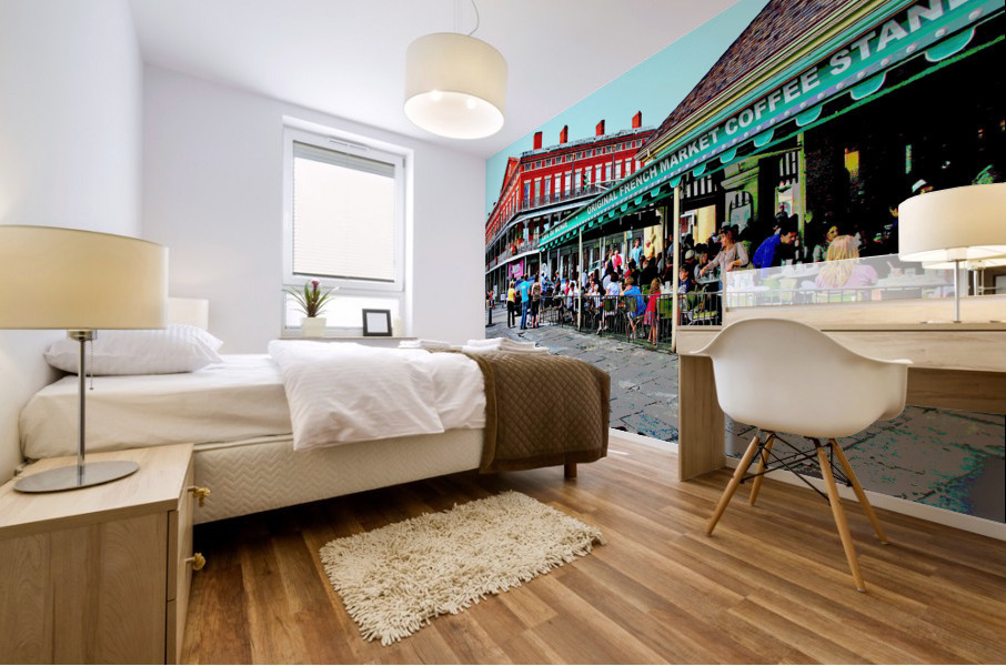 CAFE DU MONDE IN NEW ORLEANS FRENCH QUARTER  Mural print