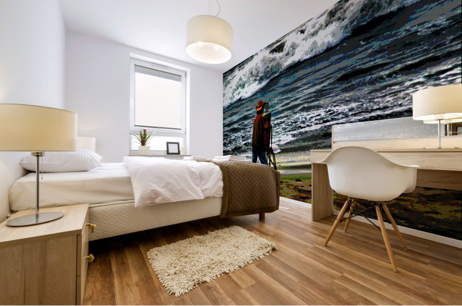 AN ARTIST ON THE BEACH Mural print