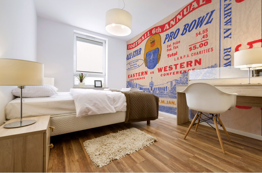 1956 Pro Bowl Football Ticket Art Mural print