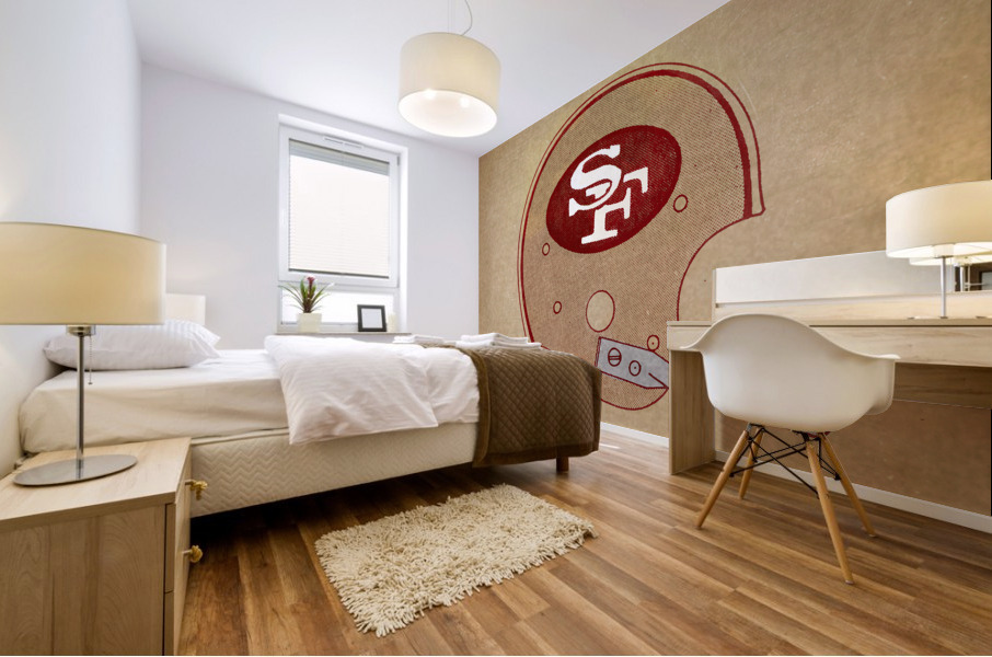 Vintage San Francisco 49ers Football Helmet Wall Art Mural print