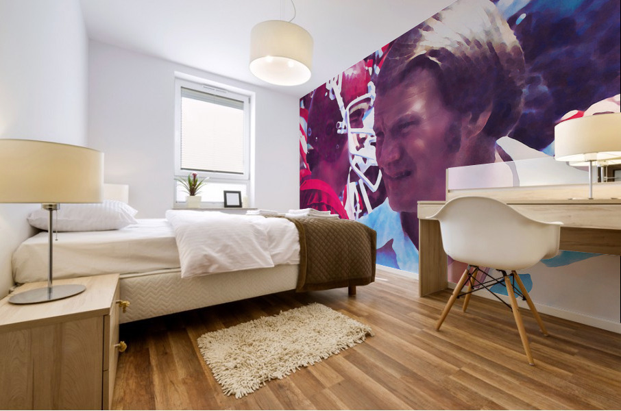 1980 Oklahoma Sooners Barry Switzer Watercolor Art Mural print