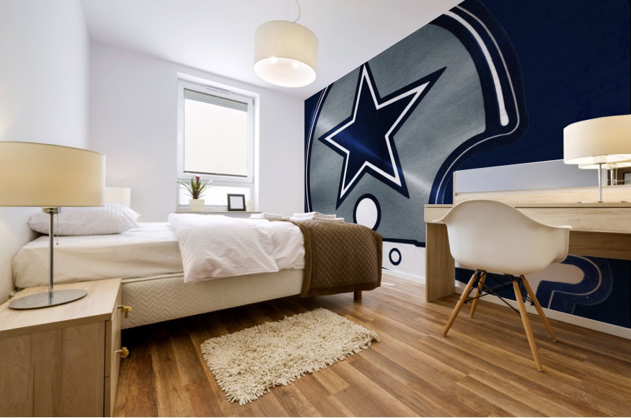 Retro Dallas Cowboys Football Helmet Wall Art Mural print