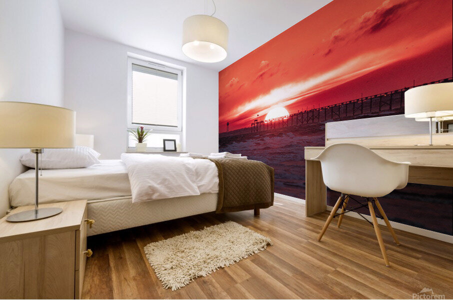 Sundown Pier Mural print