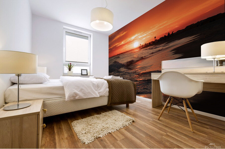 NC Beach Sunset Mural print