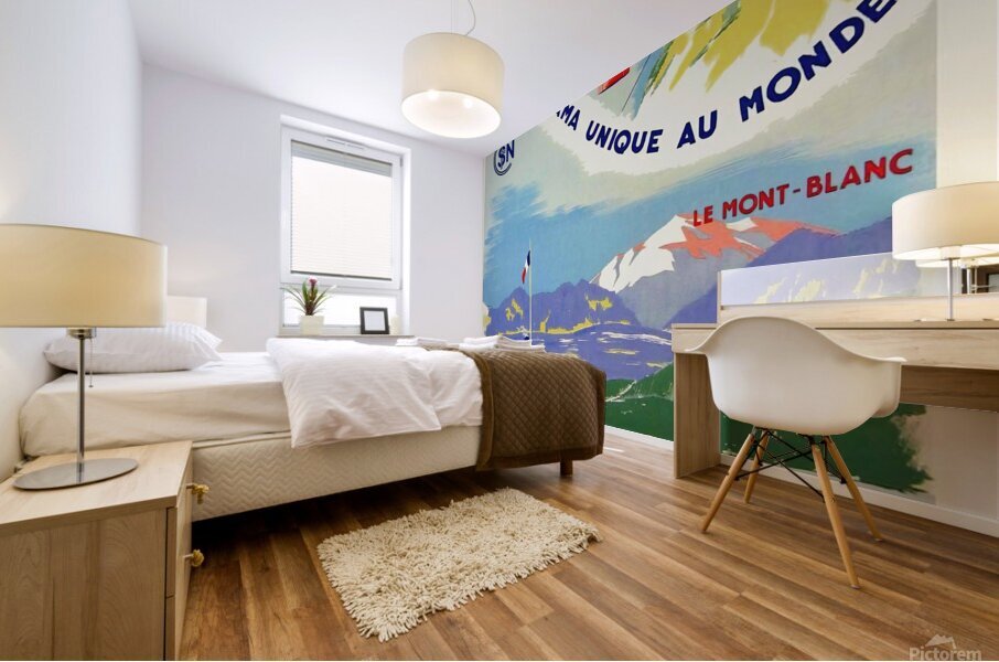 Art Deco Vintage French Travel Poster Telepherique du Veyrier Lac D'Annecy Mural print