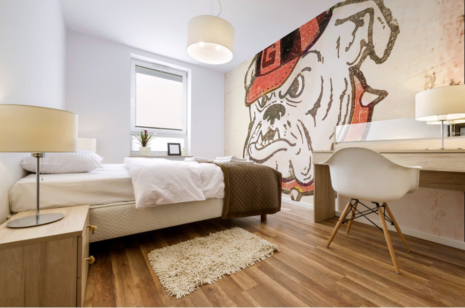 1976 Georgia Bulldog Retro Fade Art Mural print