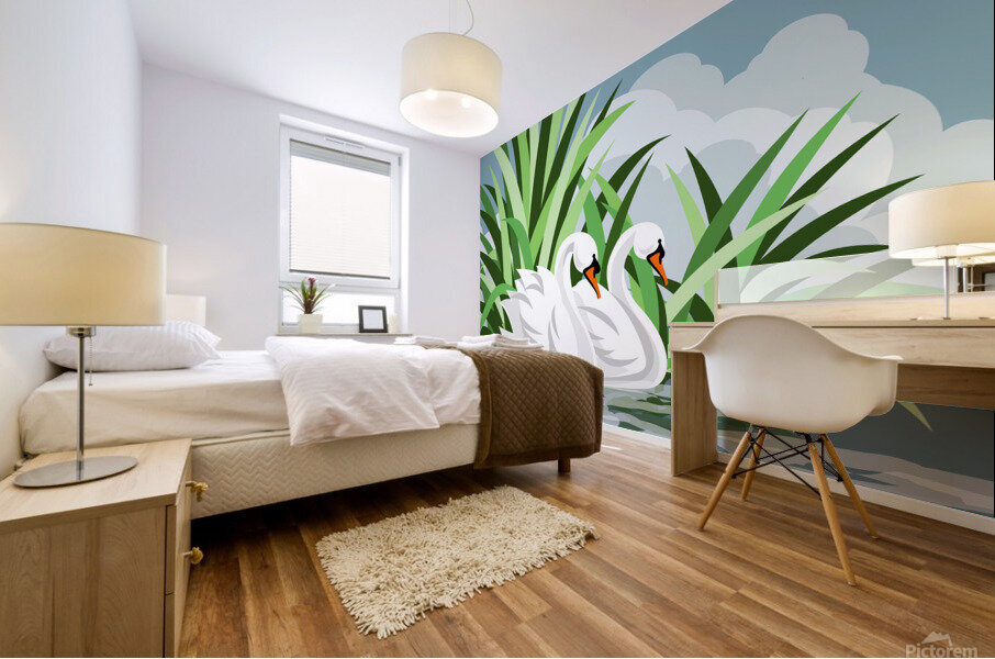 Mute Swans Mural print