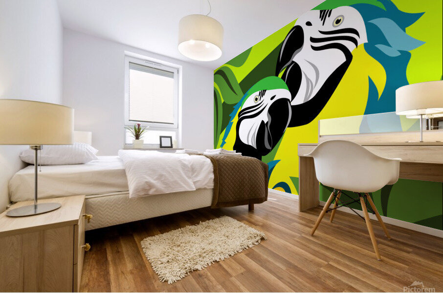 Yellow and Blue Macaw Mural print