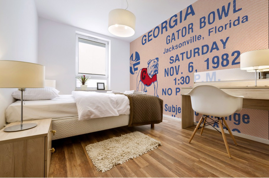 1982 Georgia Bulldogs vs. Florida Gators Football Ticket Art Mural print