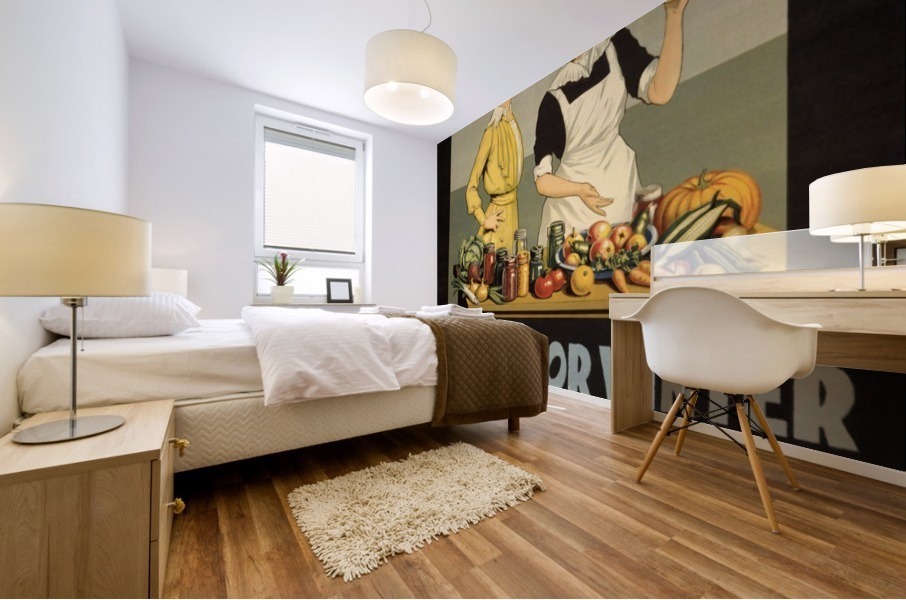 Waste not want not WWI poster Mural print