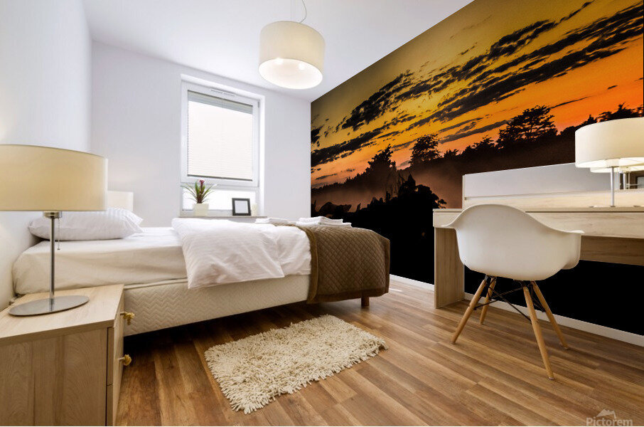 Nature Photography - Smokey Sunset - Wentzville MO Mural print