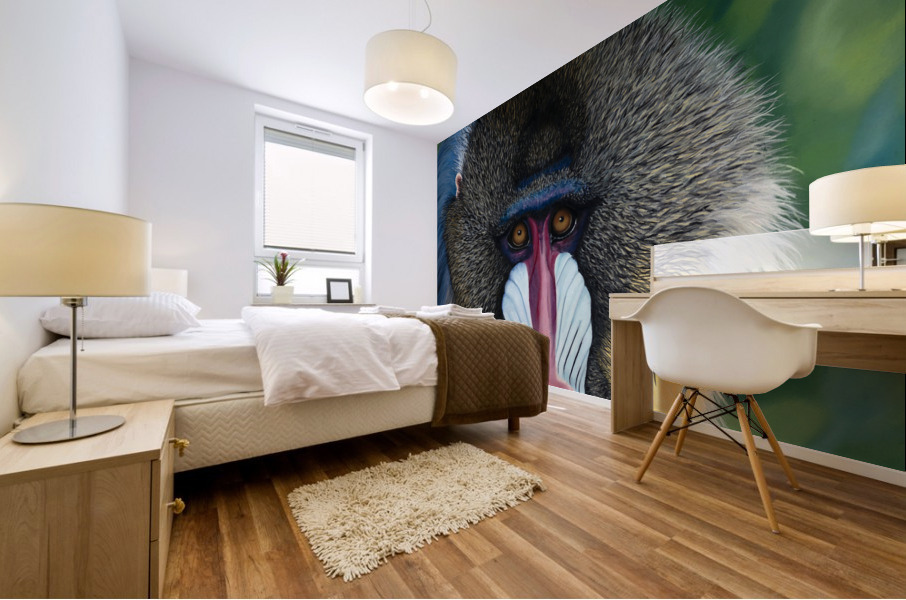 Blue Baboon Mural print